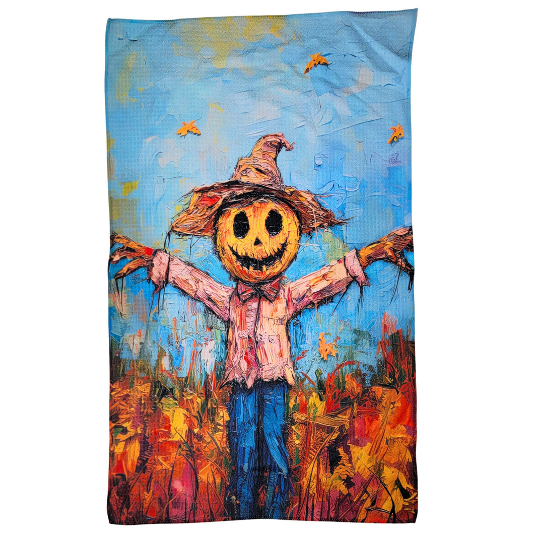 Fall Scarecrow Waffle Kitchen Tea Towels (Pack Of 2 - $6.95 Ea. Towel) - WFL205