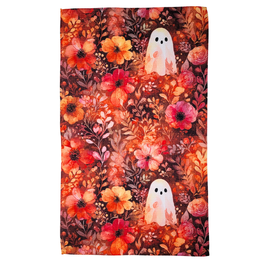 Halloween Flower Garden Waffle Kitchen Towels (Pack Of 2 - $6.95 Ea. Towel) - WFL207