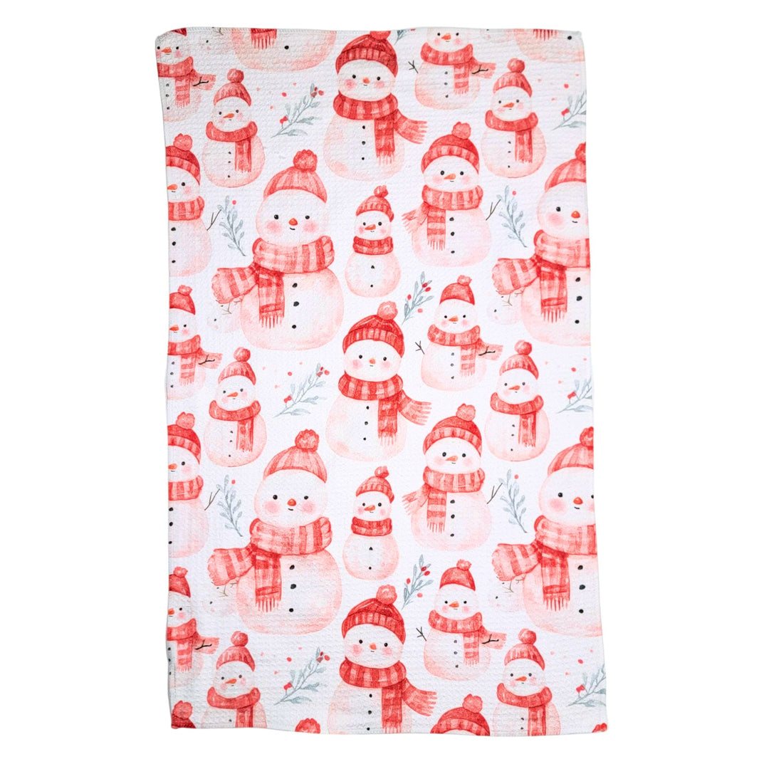 Holiday Snowman - Christmas Decor Waffle Tea Towels (Pack Of 2 - $6.95 Ea. Towel) - WFL213