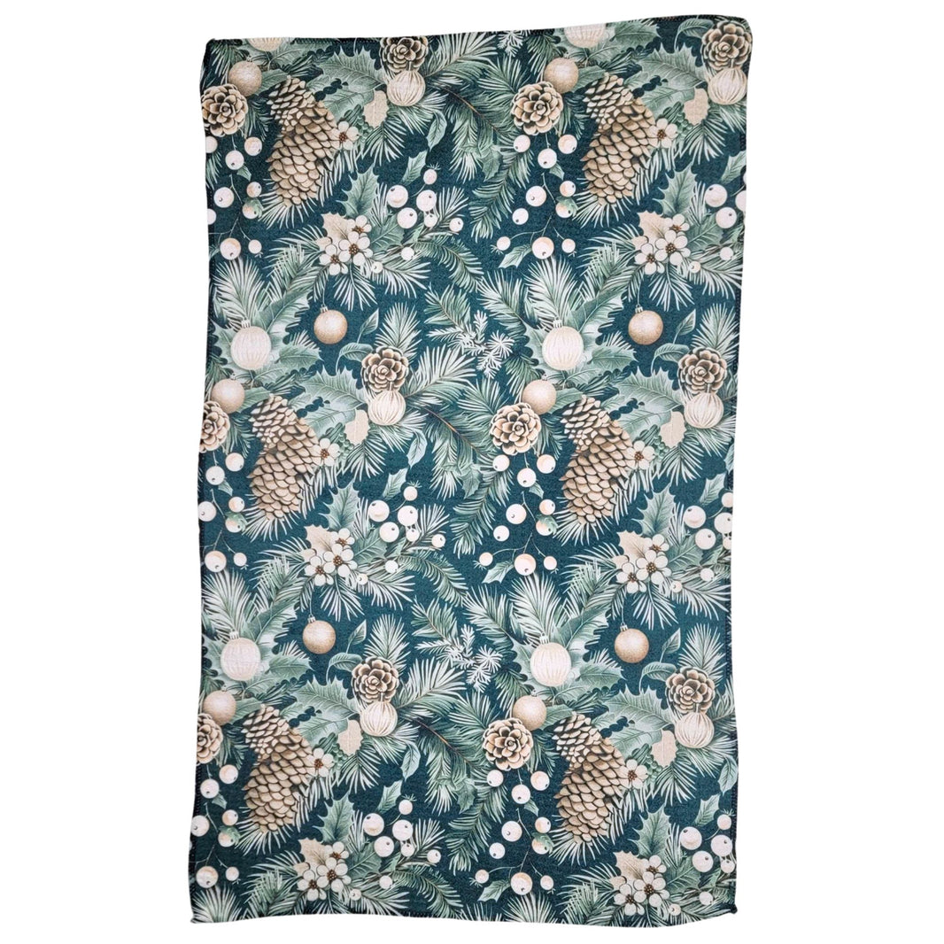 Christmas Garland - Holiday Decor Waffle Tea Towels (Pack Of 2 - $6.95 Ea. Towel) - WFL214