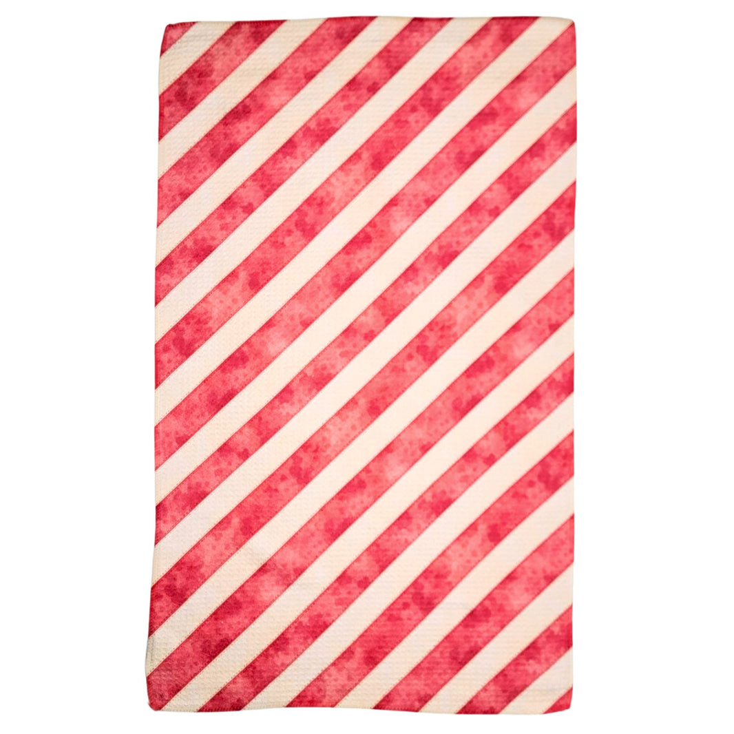 Candy Cane Stripes - Holiday Decor Waffle Towels (Pack Of 2 - $6.95 Ea. Towel) - WFL220
