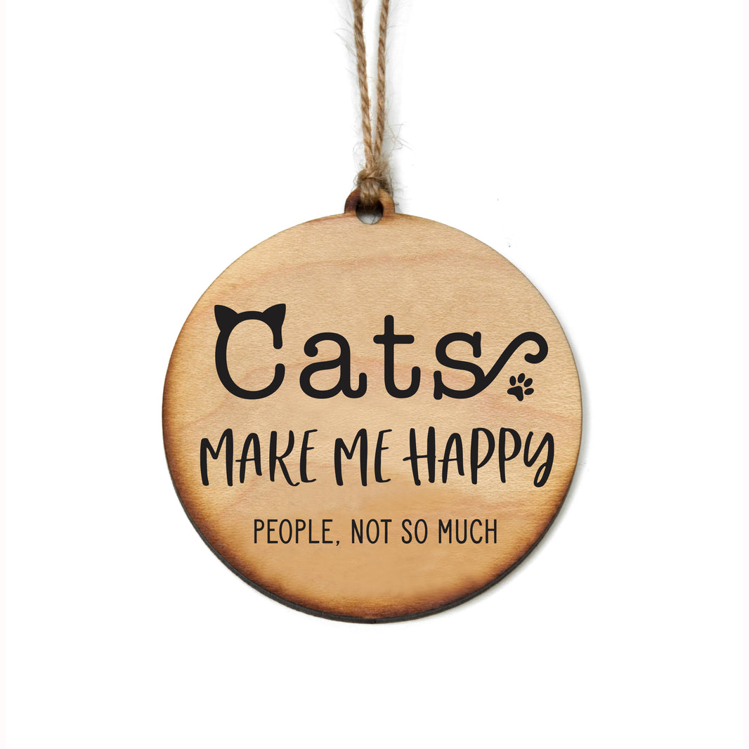 Cats Make me Happy Ornaments - Christmas Decor - WW048 - 6 Per Pack ( $2.95 Per Ornament)