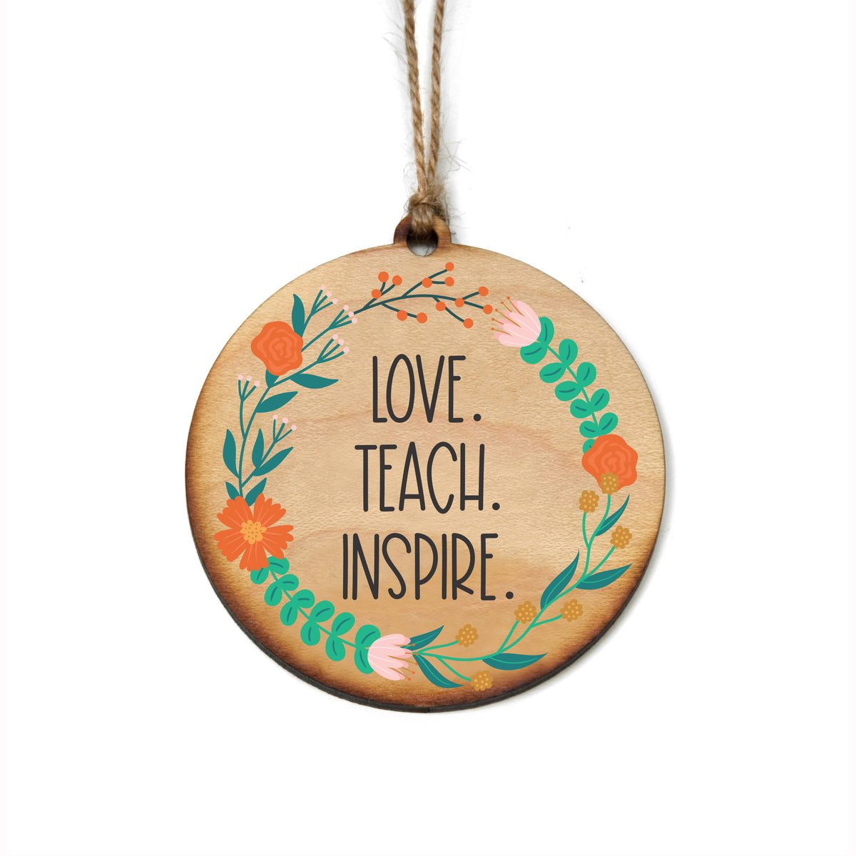 Love Teach Inspire Teacher Gift Christmas Ornaments - WW105 - 6 Per Pack ( $2.95 Per Ornament)