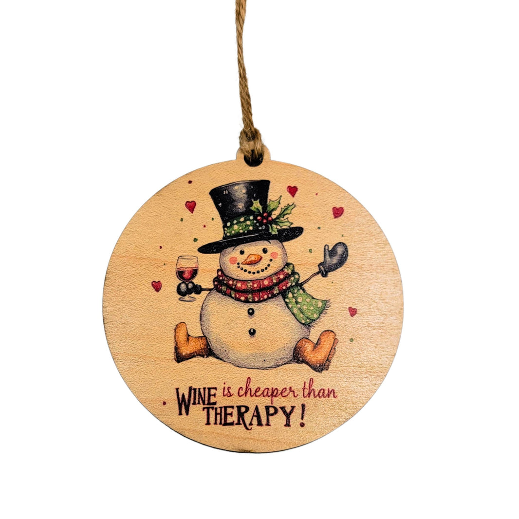 Wine Is Cheaper - WW145 - 6 Per Pack ( $2.95 Per Ornament)