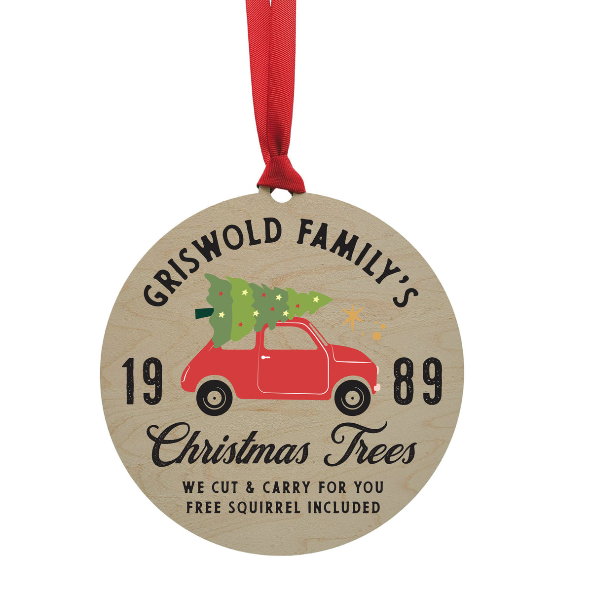Griswold Christmas Tree Farm Mantle Christmas Ornaments Wood - WXL025 - 4 Per Pack ($4.95 Ea. Ornament)