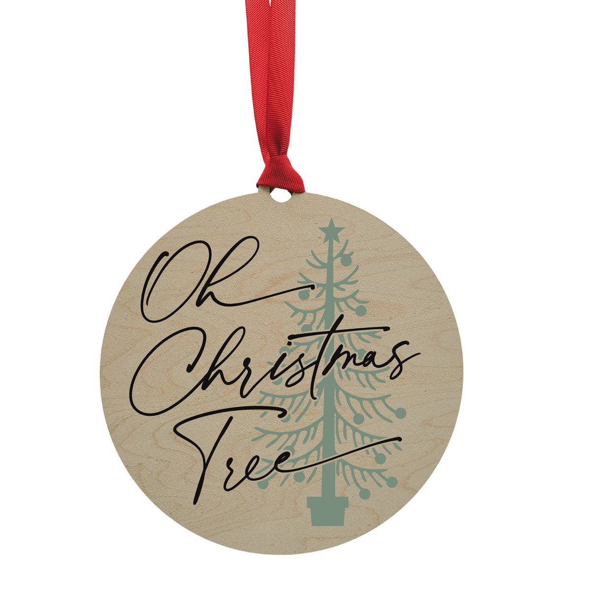 Oh Christmas Tree Mantle Christmas Ornaments Wood - WXL026 - 4 Per Pack ($4.95 Ea. Ornament)