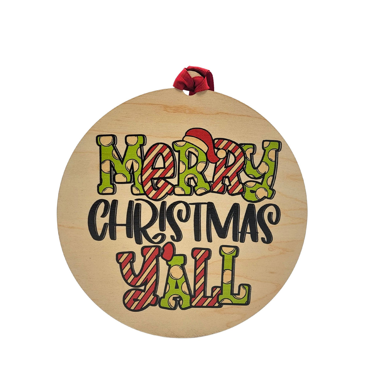 Merry Christmas Y'all Large Mantle Holiday Ornaments - WXL034 - 4 Per Pack ($4.95 Ea. Ornament)