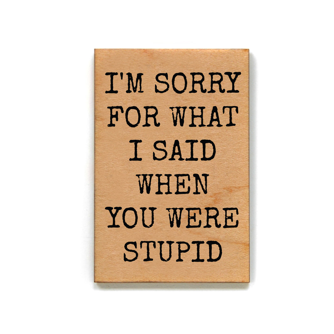 I'm Sorry For What I Said When Wood Magnet  - XM098 - Pack Of 6 ( $2.25 Per Magnet)