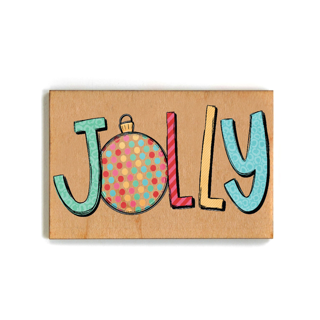 Jolly With Bulb Christmas Décor Magnets - Holiday Decor - XM124 - Pack Of 6 ( $2.25 Per Magnet)