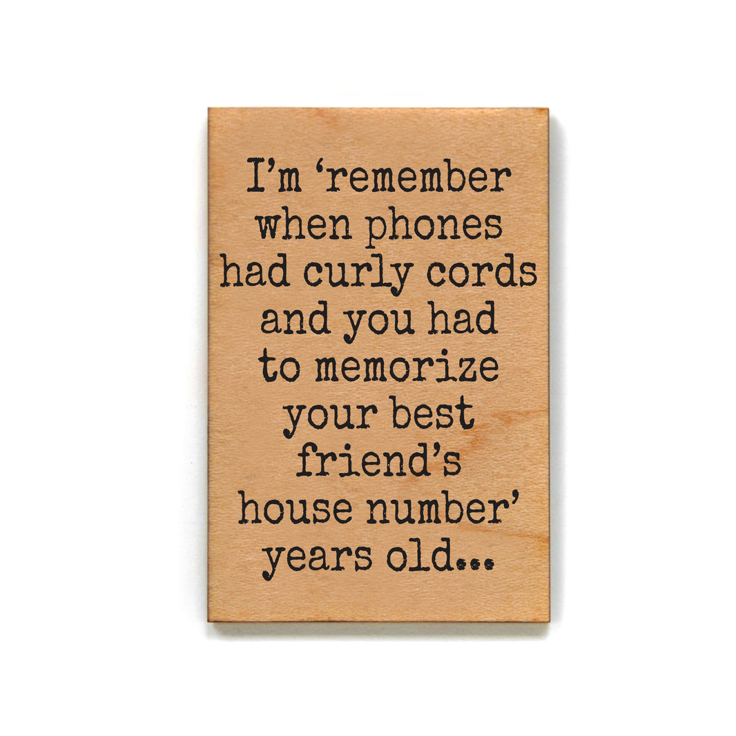 Remember When Phones Had Curly Cords - XM210 - Pack Of 6 ( $2.25 Per Magnet)