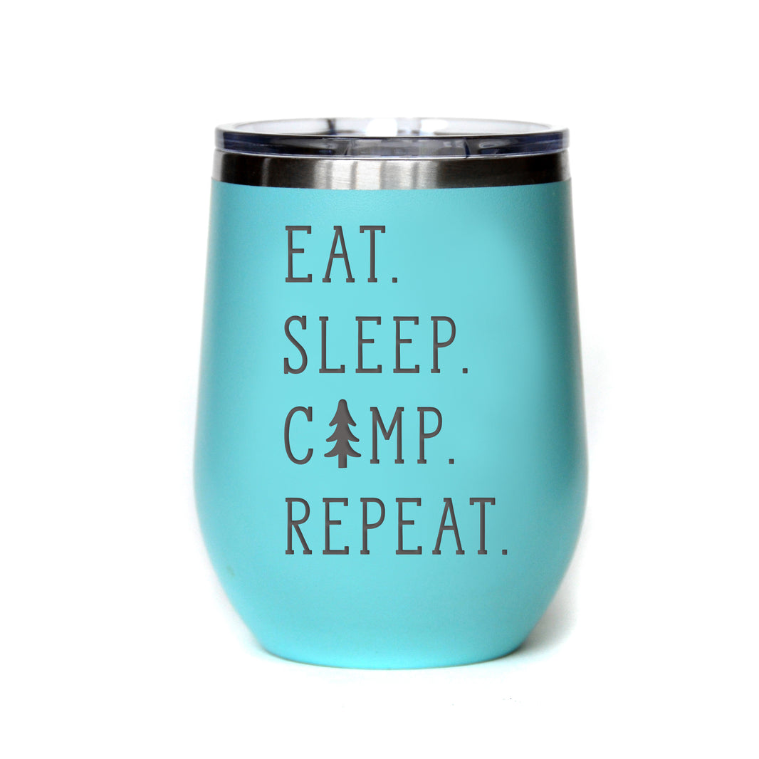 "Eat. Sleep. Camp. Repeat." Tumbler Any Size (4 Tumblers Per Pack)