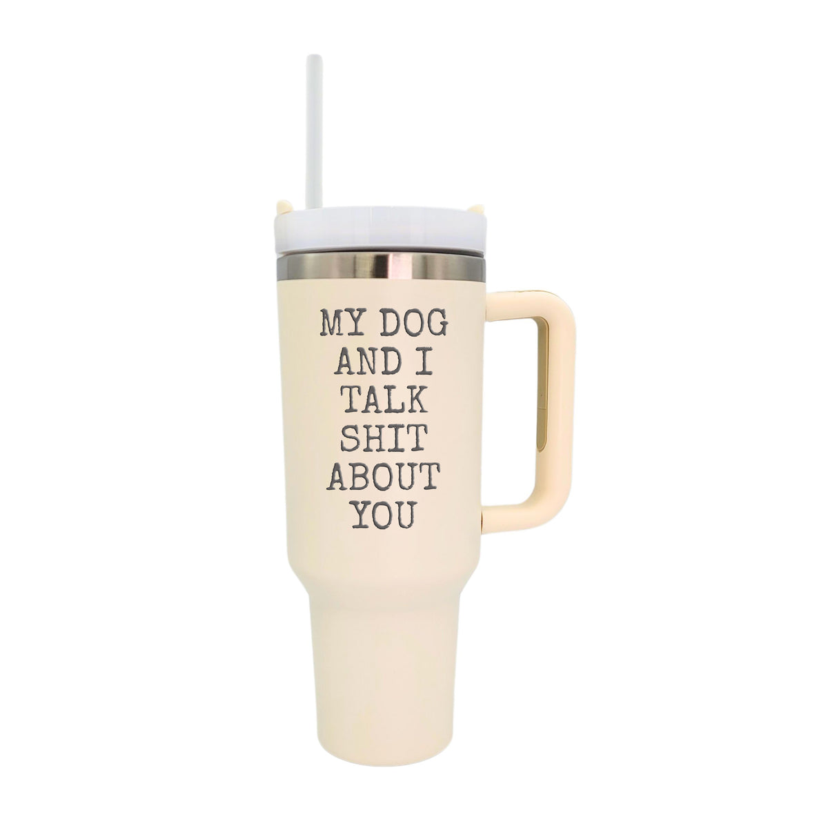 40 Oz. My Dog And I Handled Insulated Tumbler With Straw(2 Tumblers Per Pack)
