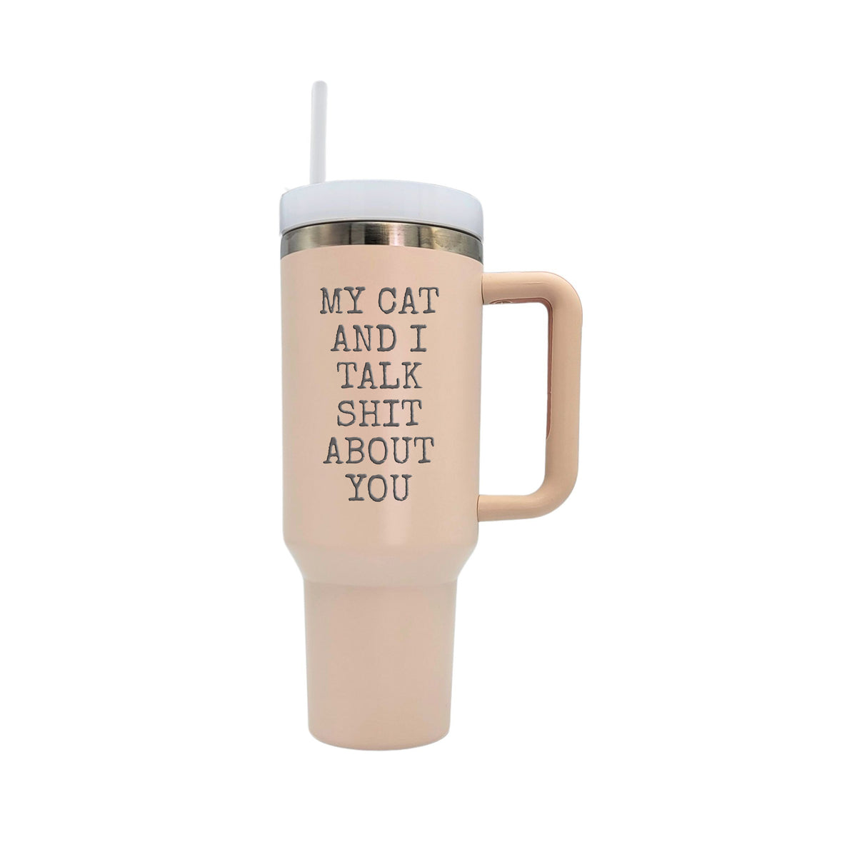 40 Oz. My Cat And I Handled Insulated Tumbler With Straw(2 Tumblers Per Pack)
