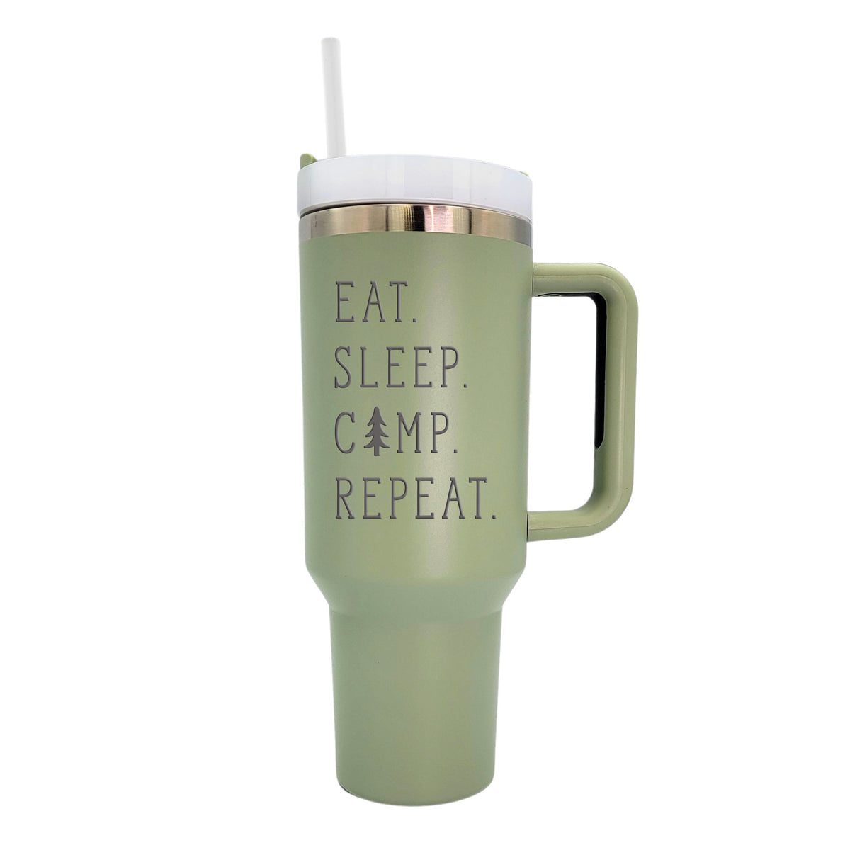 40 Oz. Eat Sleep Camp Handled Cup With Straw - Camping(2 Tumblers Per Pack)