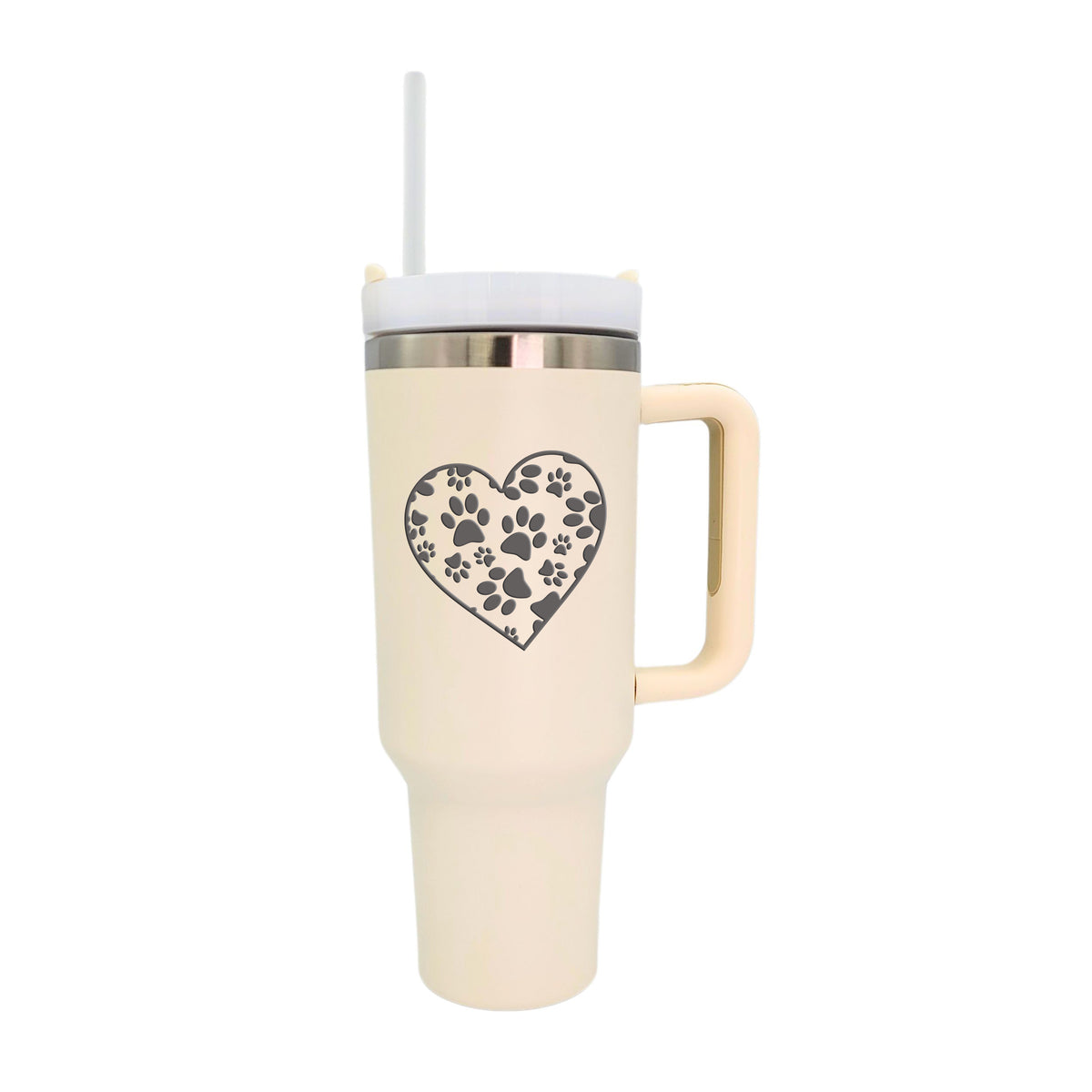 40 Oz. Heart With Paw Pattern Handled Mug For Valentines Day(2 Tumblers Per Pack)