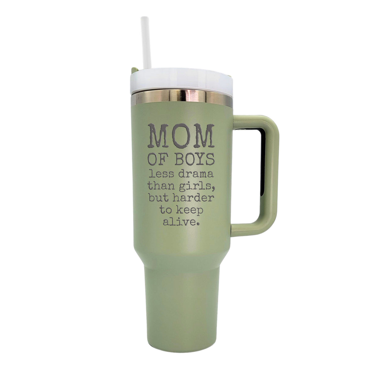 40 Oz. Mom Of Boys Mothers Day Mug - Handled Tumbler(2 Tumblers Per Pack)