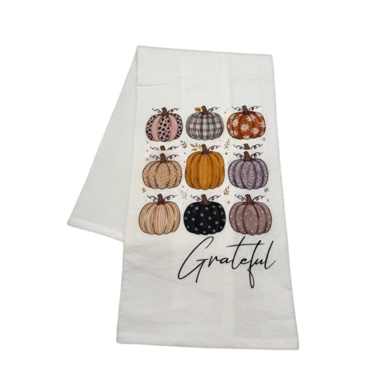 Grateful Pumpkins Thanksgiving Tea Towel