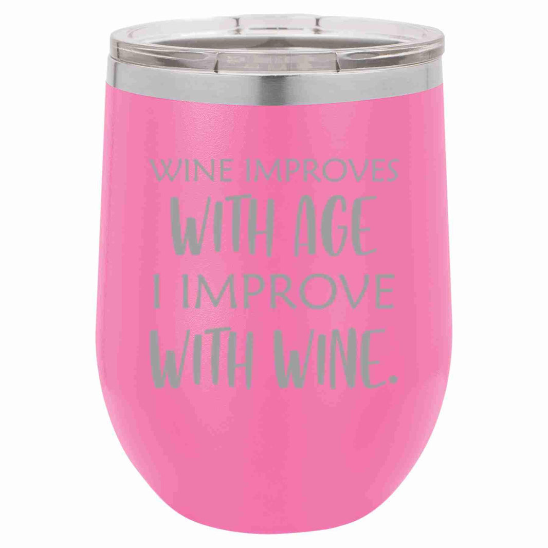 "Improve with Wine" Tumbler Any Size (4 Tumblers Per Pack)