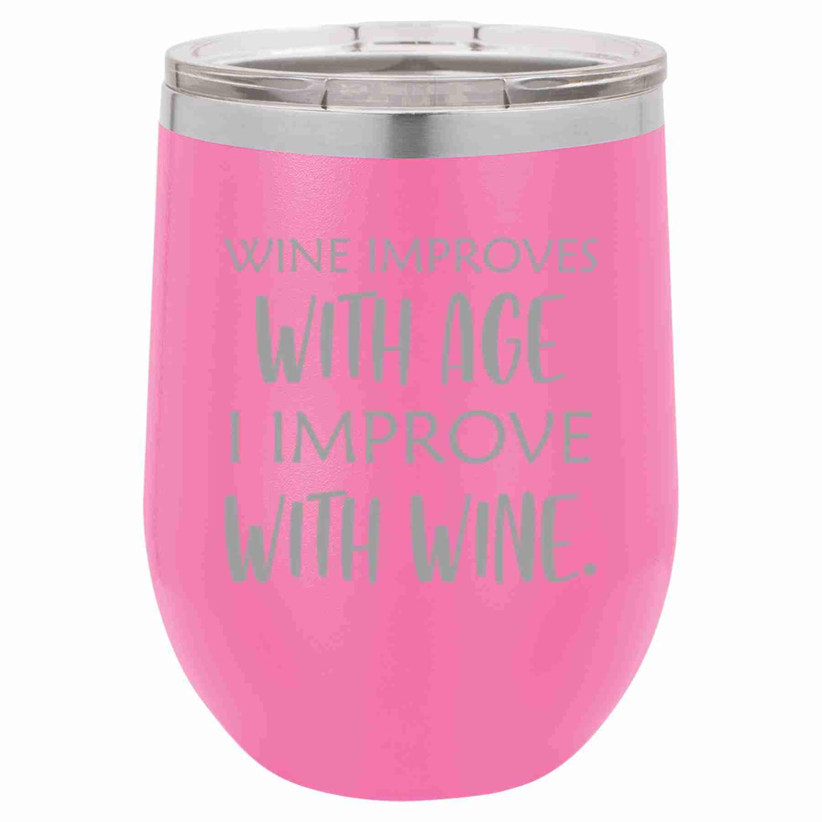 "Improve with Wine" Tumbler Any Size (4 Tumblers Per Pack)