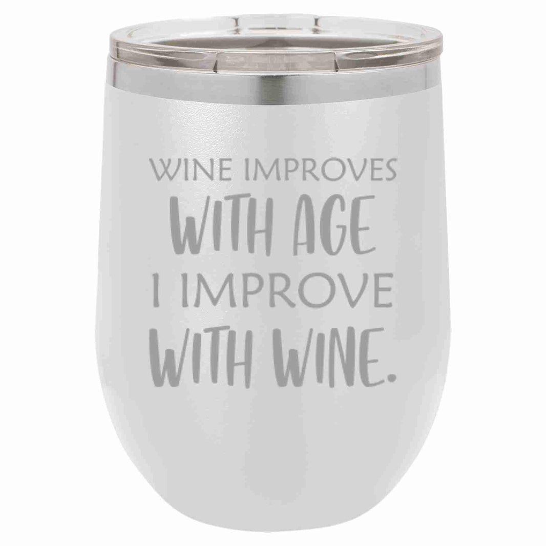 "Improve with Wine" Tumbler Any Size (4 Tumblers Per Pack)