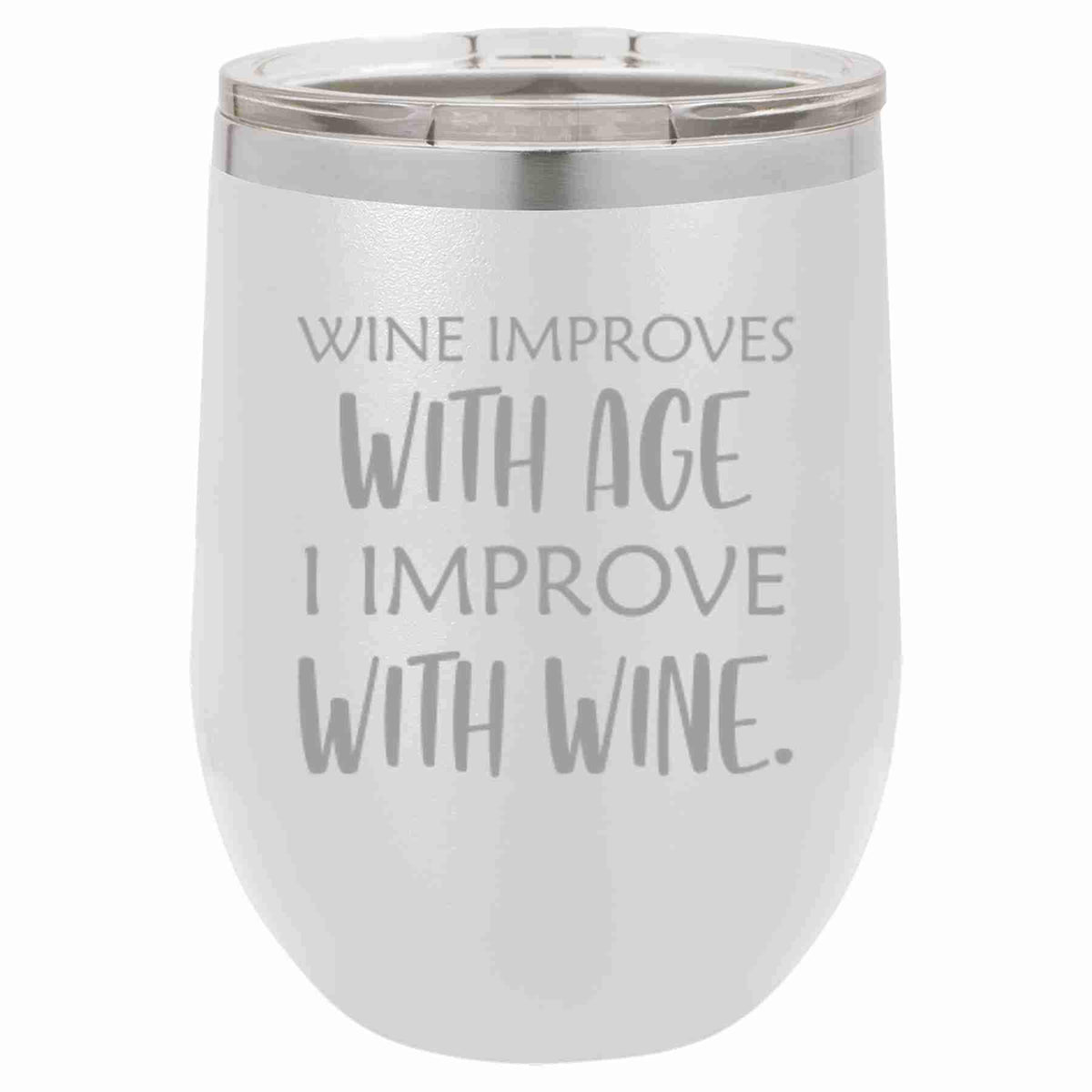"Improve with Wine" Tumbler Any Size (4 Tumblers Per Pack)