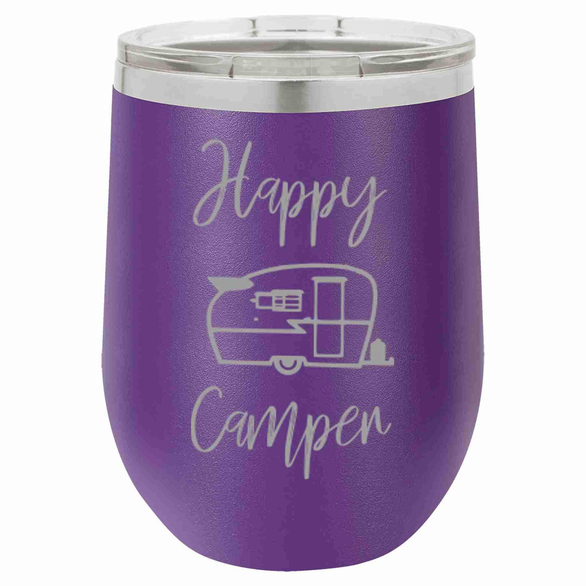 "Happy Camper" Tumbler Any Size (4 Tumblers Per Pack)