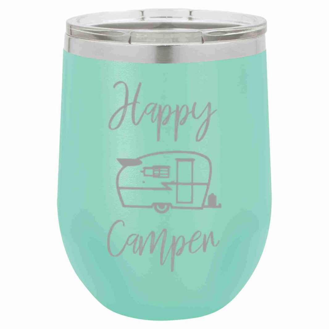 "Happy Camper" Tumbler Any Size (4 Tumblers Per Pack)