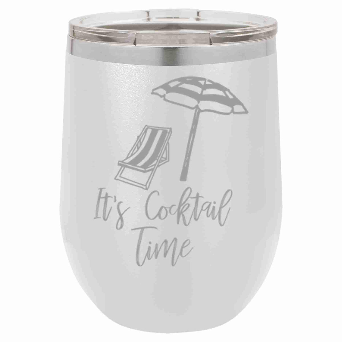 "It's Cocktail Time!" Tumbler Any Size (4 Tumblers Per Pack)