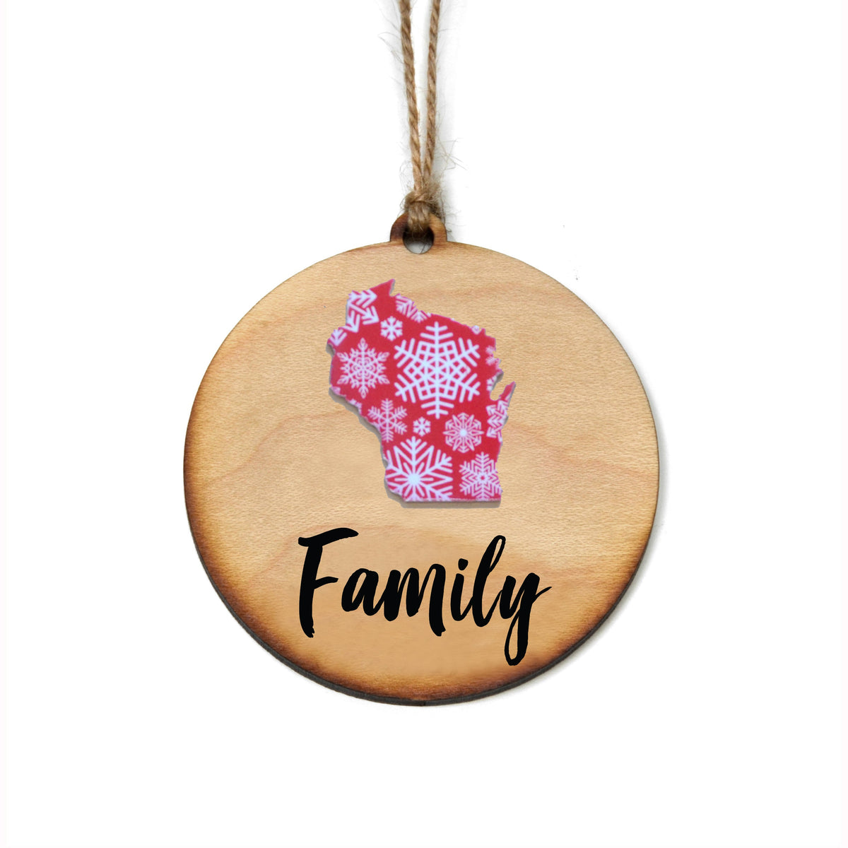 "Family" Christmas Ornament - WW005 - Driftless Studios