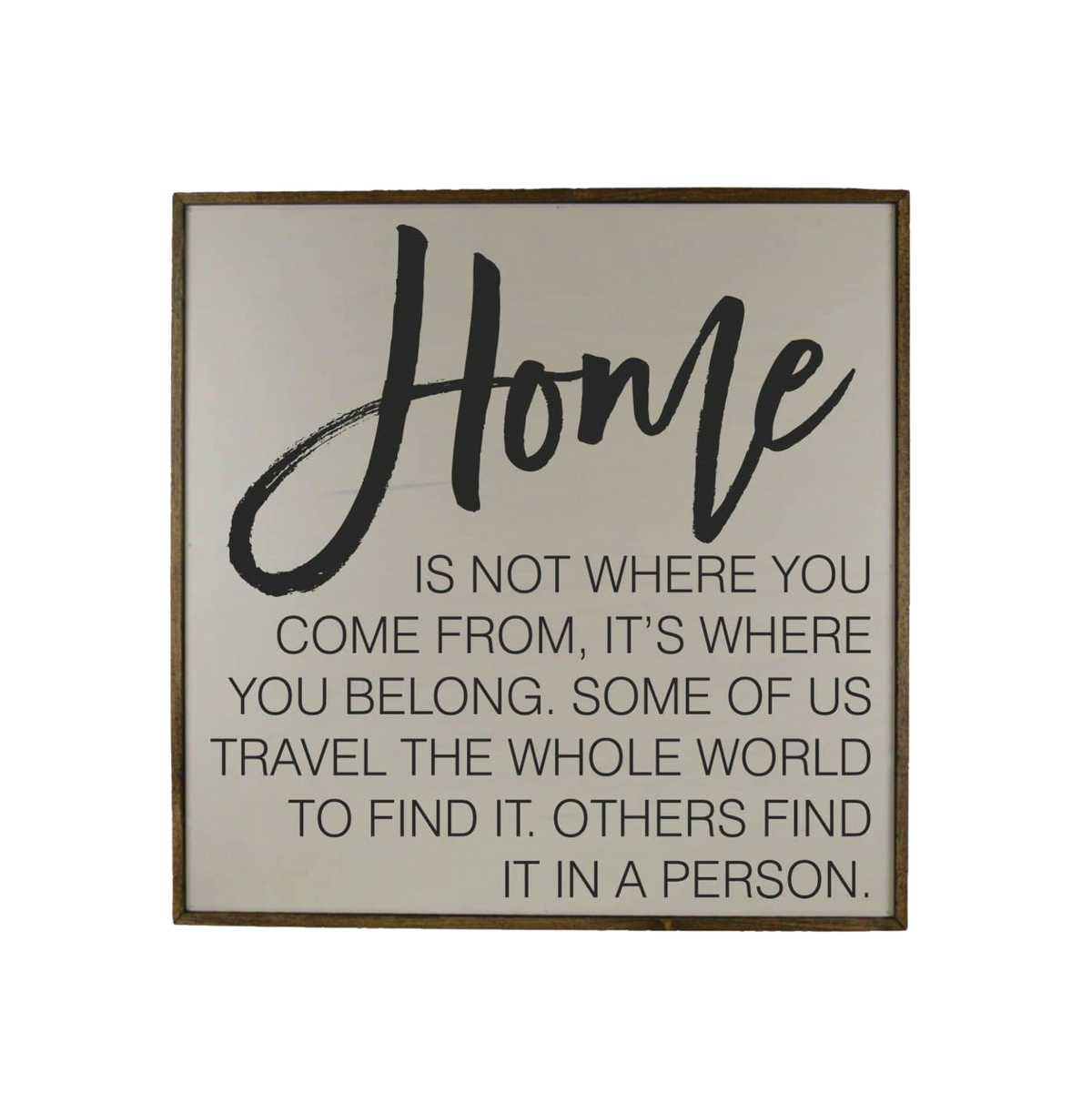 Home is not where you come from it's where you belong; 24x24 Wall Art Sign - MW010 - 2 Per Pack ($50 Ea. Sign)