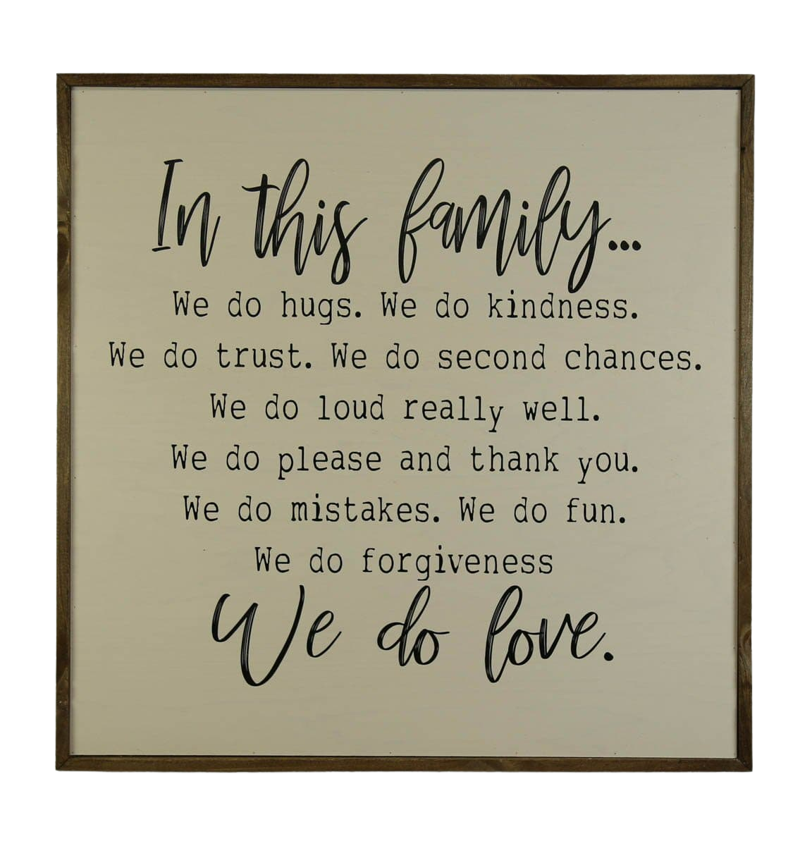 Family Rules Sign, 24x24 Wall Art Sign - MW001 - 2 Per Pack ($50 Ea. Sign)