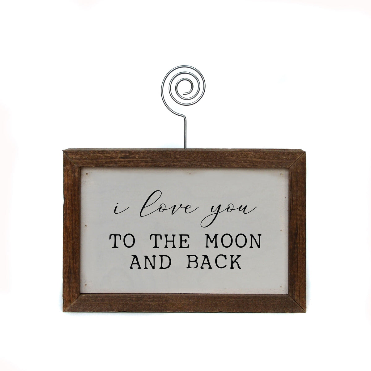 "I Love You" Wood Sign w/Wire Picture Holder - AW017 - Driftless Studios