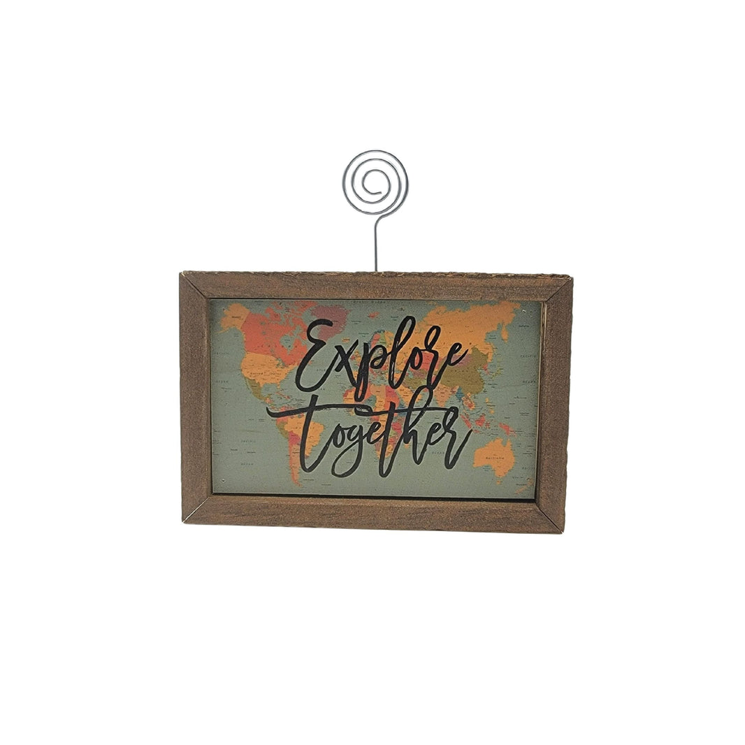 "Explore Together" 4"x6" Wood Sign - AW029 - 2 Per Pack ($6.25 Ea. Sign)