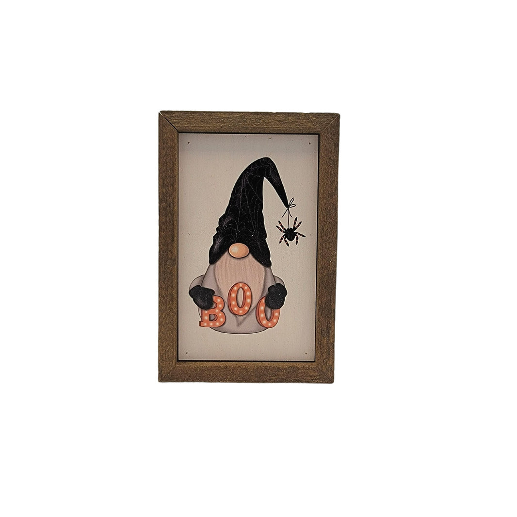 "Boo Gnome" 4"x6" Wood Sign - AW040 - 2 Per Pack ($6.00 Ea. Sign)