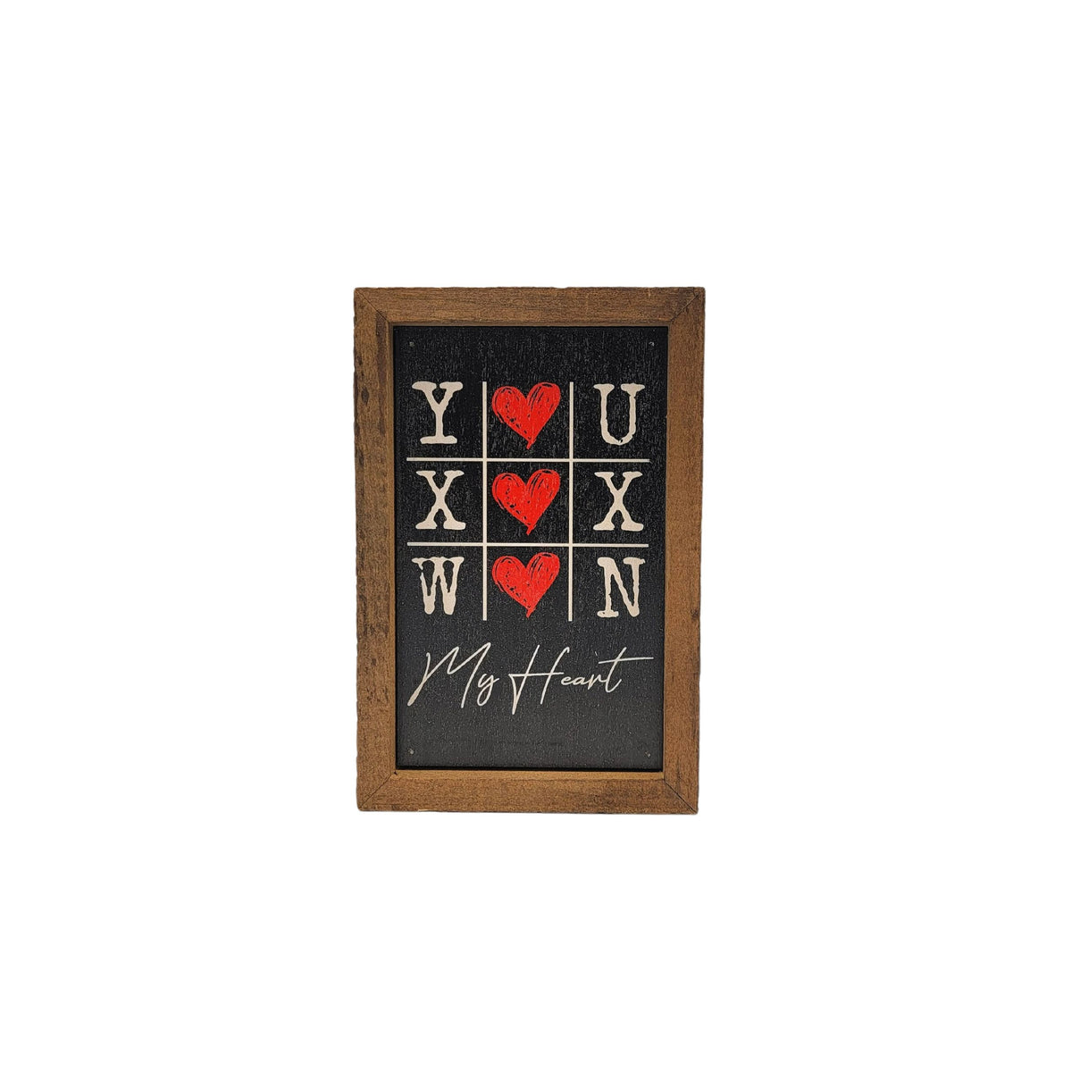 "You Win My Heart" 4"x6" Wood Sign - AW047 - 2 Per Pack ($6.00 Ea. Sign)