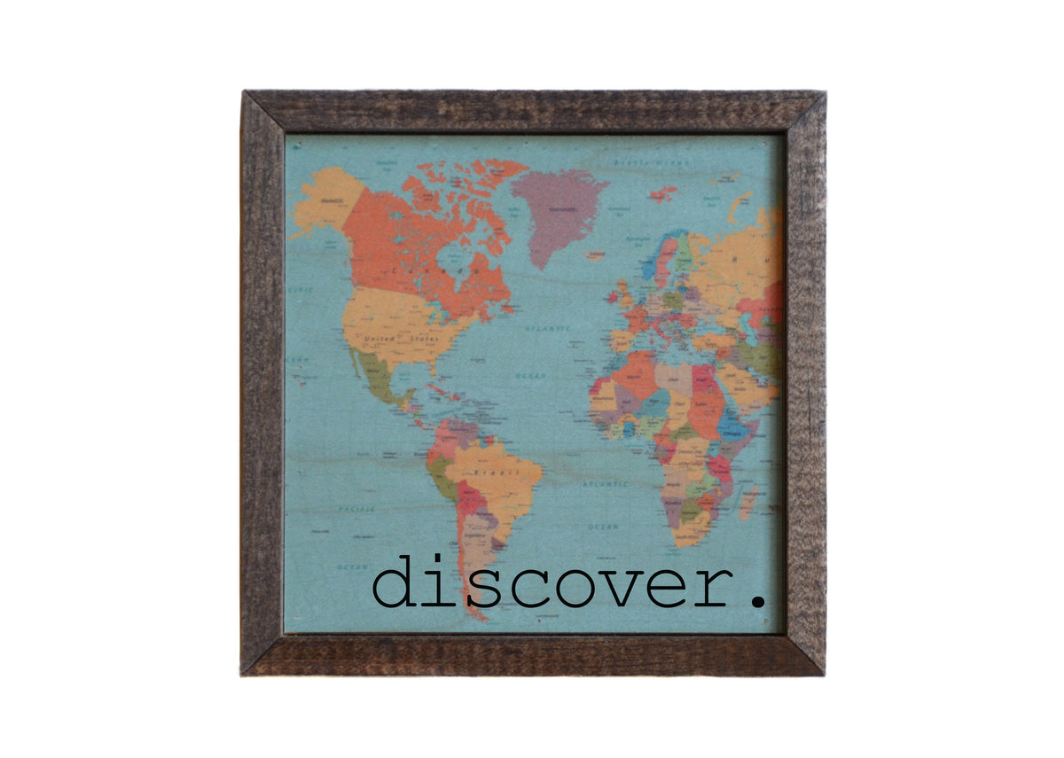 "Discover Map" 6x6 Sign - BW029 - Pack Of 2 ($6.75 Per Sign)