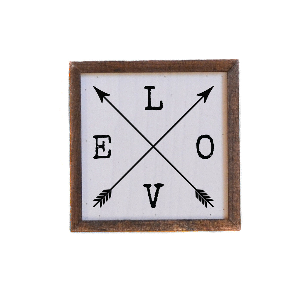 "LOVE ARROW" 6x6 Sign - BW056 - Pack Of 2 ($6.75 Per Sign)