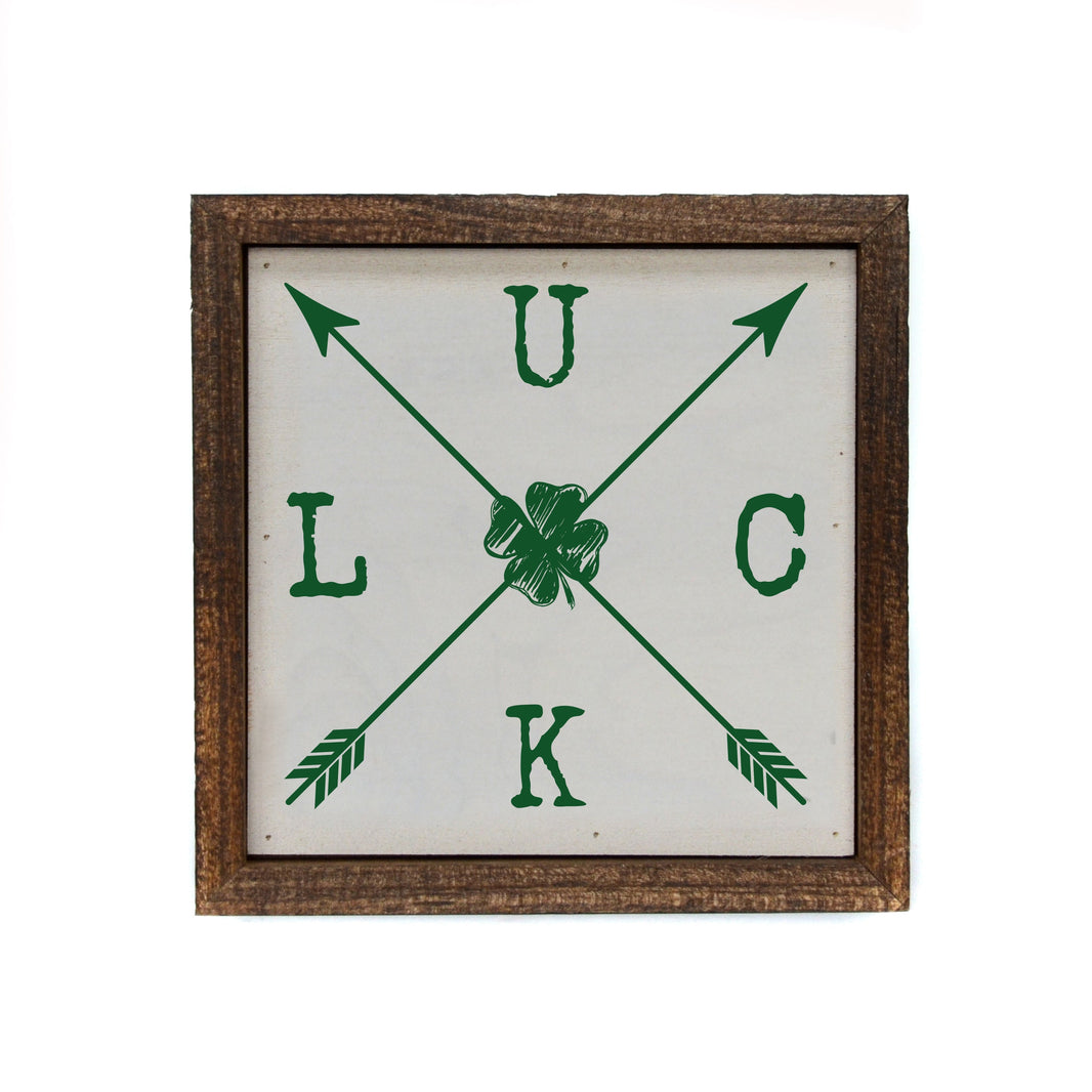 "LUCK ARROW" 6x6 Sign - BW057 - Pack Of 2 ($6.75 Per Sign)