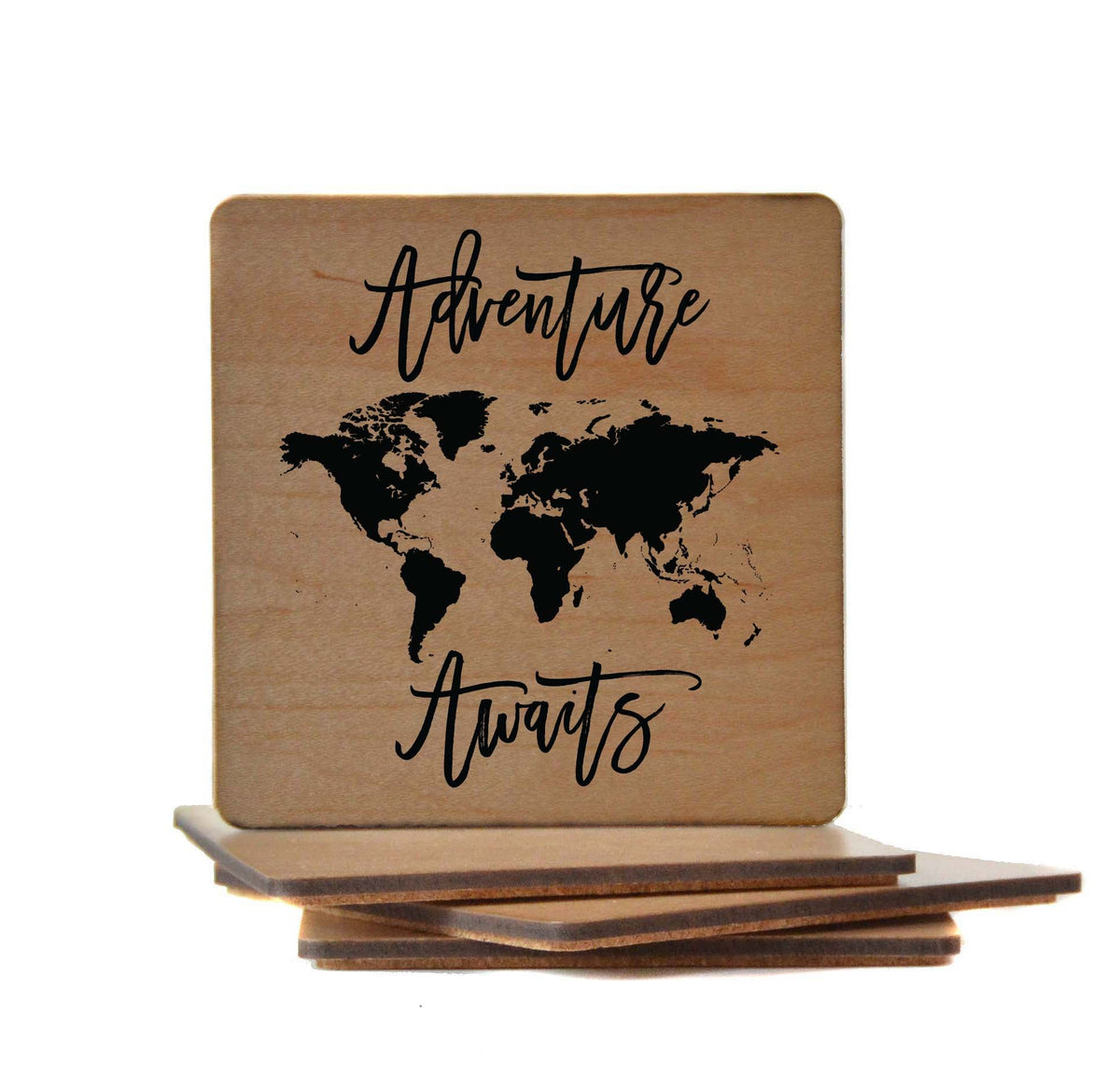Adventure Awaits Coaster- COA001 - 4 Per Pack ($3.25 Per Coaster)