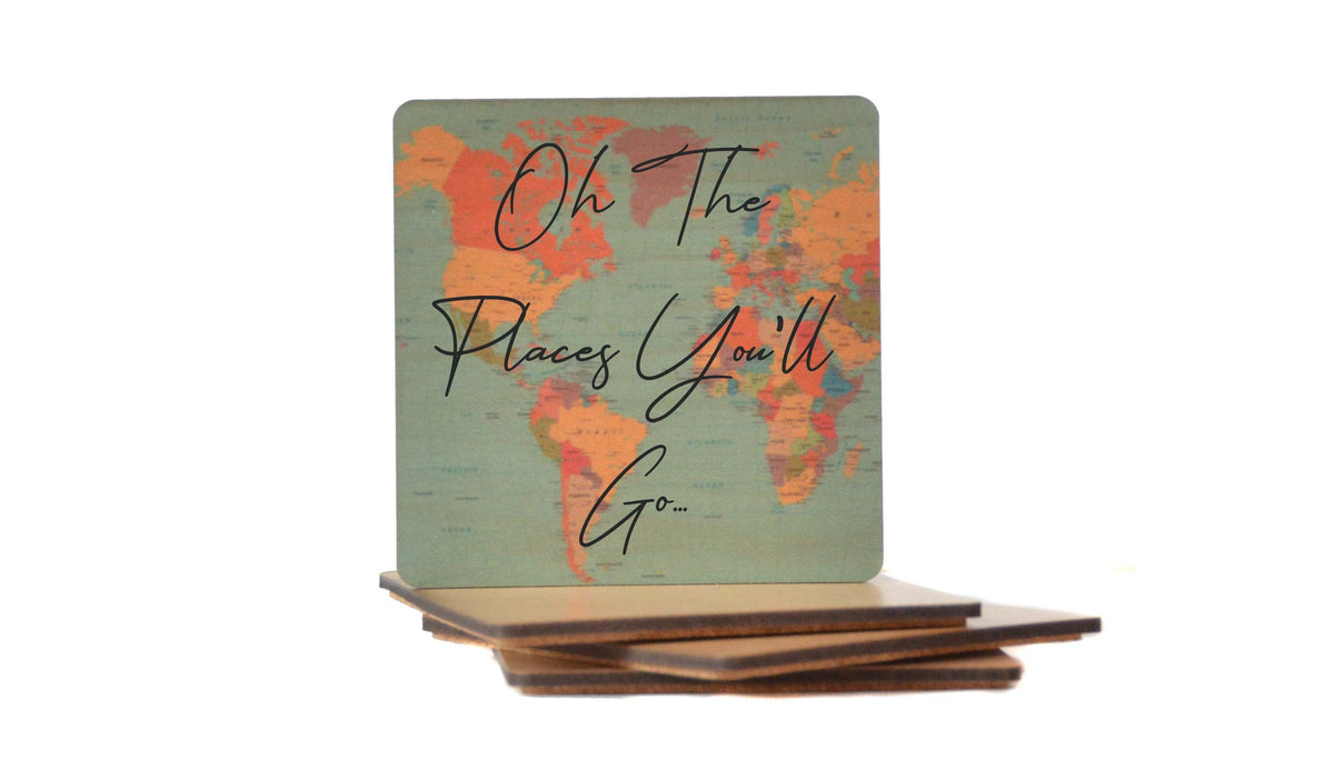 Oh The Places You'll Go Coaster- COA017 - 4 Per Pack ($3.25 Per Coaster)