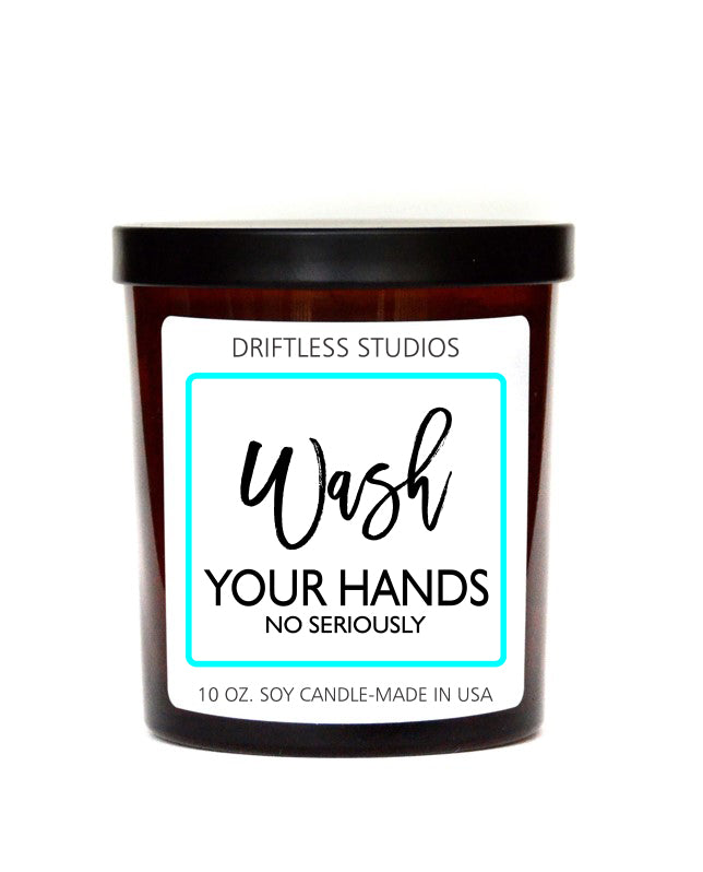 (Case Of 3 Candles) $8.95 Ea. - Wash Your Hands Funny Candles - Endless Summer Scent