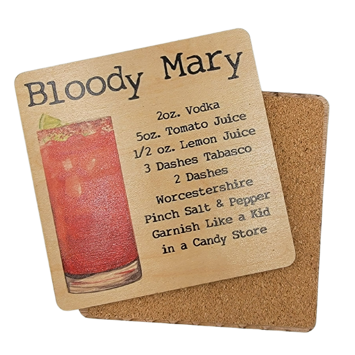 Bloody Mary Cocktail Coaster- COA035 - 4 Per Pack ($3.25 Per Coaster)