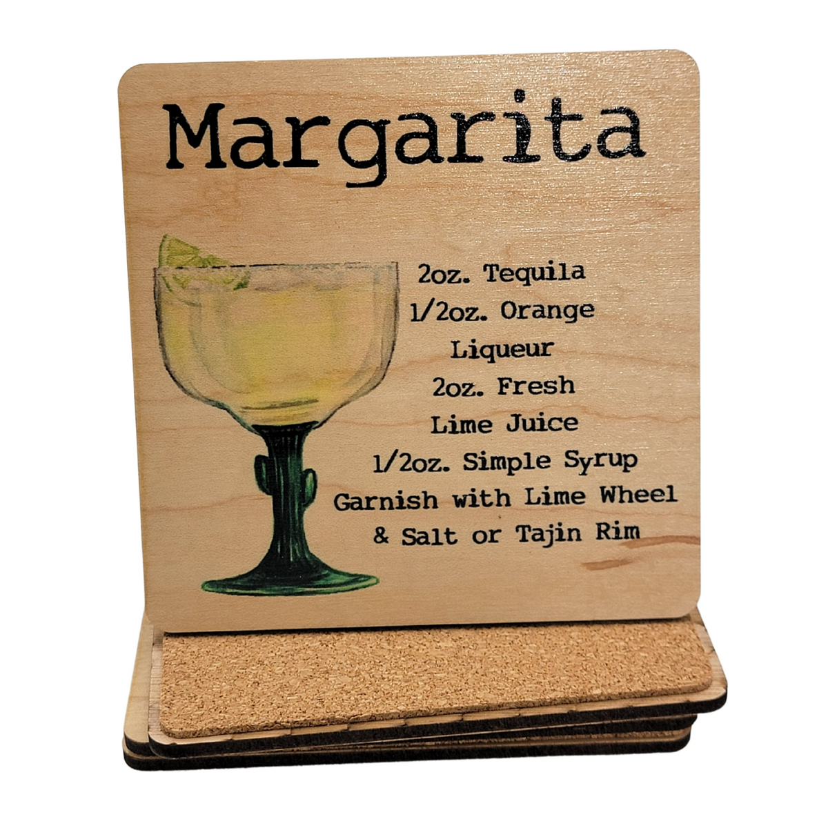 Margarita Cocktail Coaster- COA037 - 4 Per Pack ($3.25 Per Coaster)