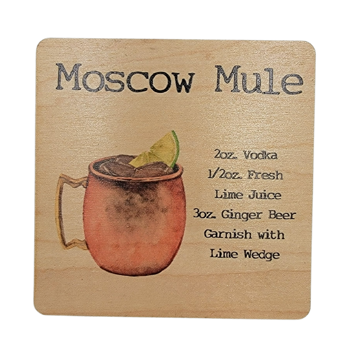 Moscow Mule Cocktail Coaster- COA038 - 4 Per Pack ($3.25 Per Coaster)