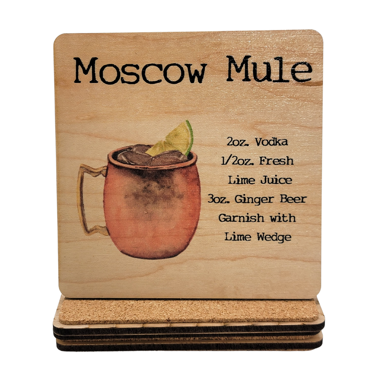 Moscow Mule Cocktail Coaster- COA038 - 4 Per Pack ($3.25 Per Coaster)