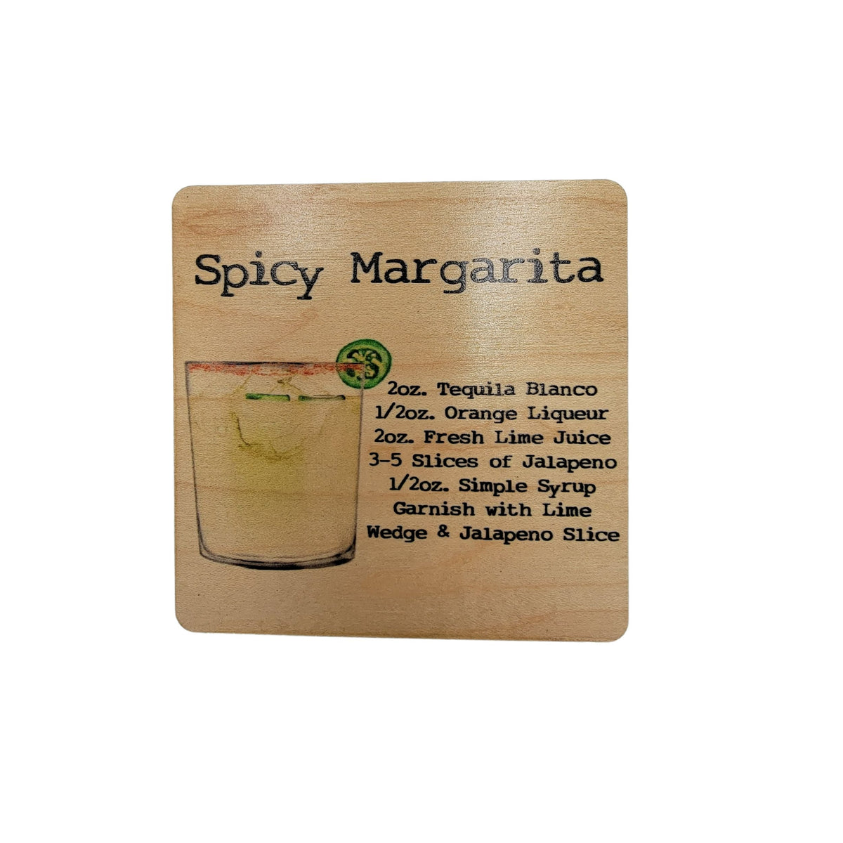 Spicy Margarita Cocktail Coaster- COA040 - 4 Per Pack ($3.25 Per Coaster)