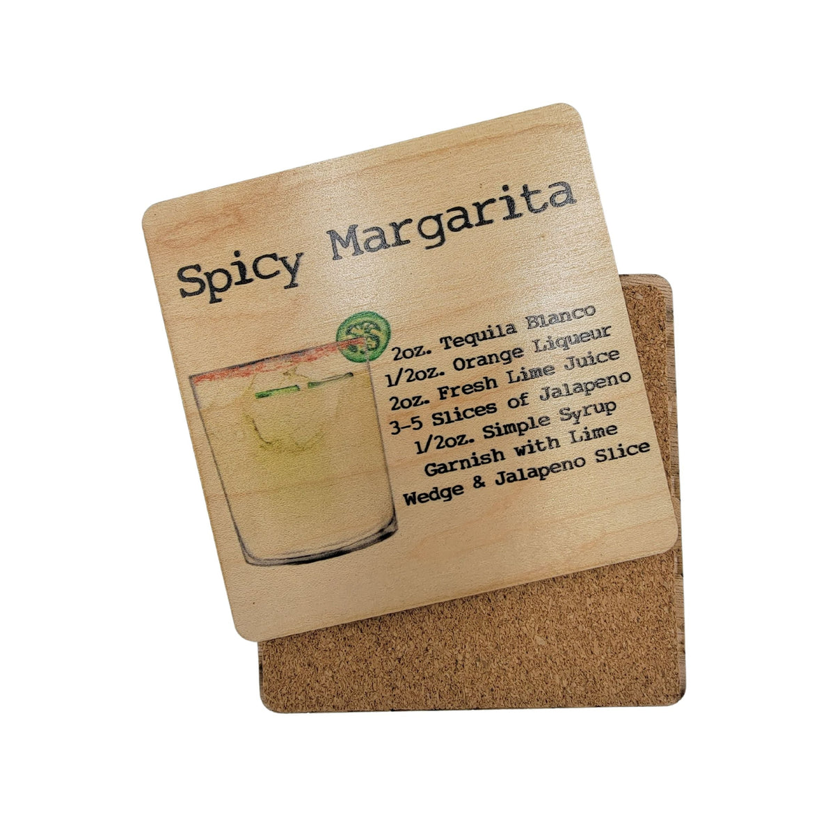 Spicy Margarita Cocktail Coaster- COA040 - 4 Per Pack ($3.25 Per Coaster)