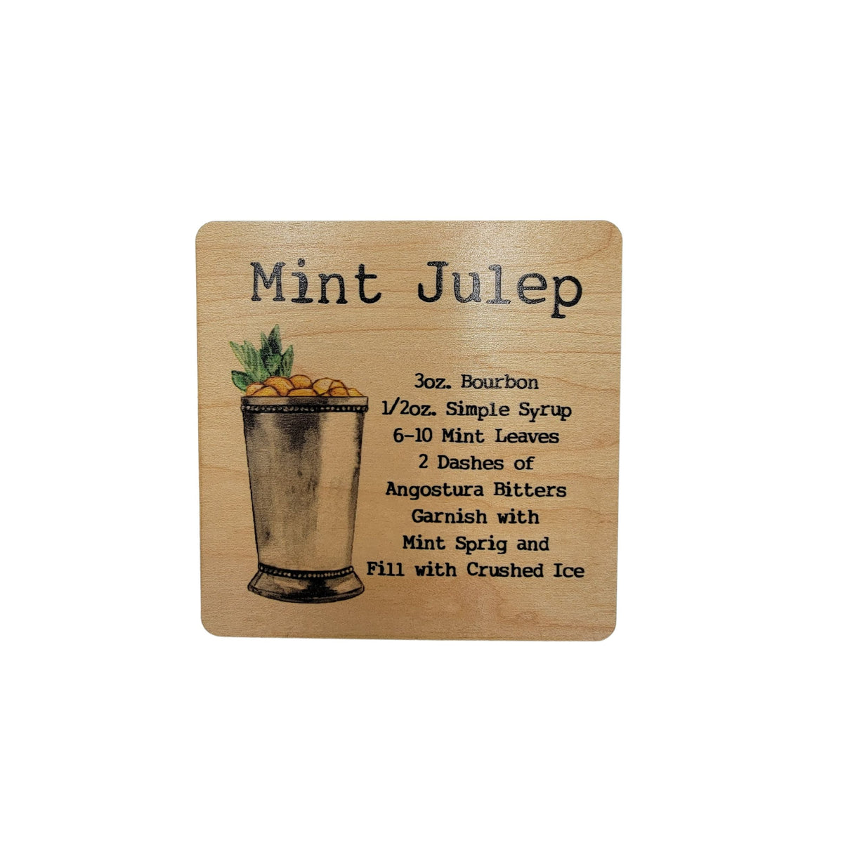 Mint Julep Cocktail Coaster- COA041 - 4 Per Pack ($3.25 Per Coaster)
