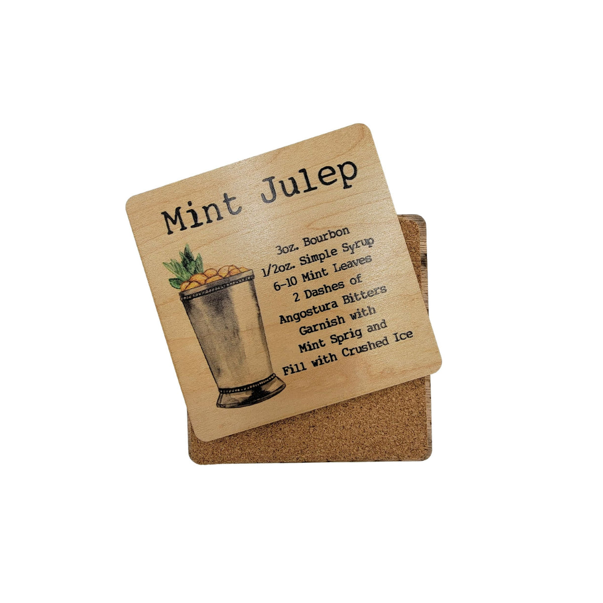 Mint Julep Cocktail Coaster- COA041 - 4 Per Pack ($3.25 Per Coaster)