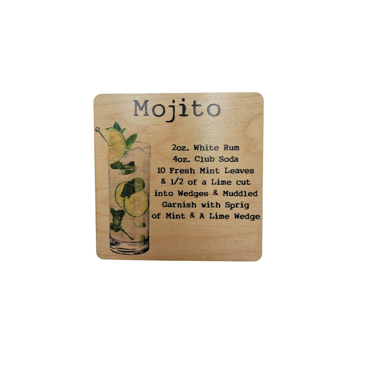 Mojito Cocktail Coaster- COA042 - 4 Per Pack ($3.25 Per Coaster)